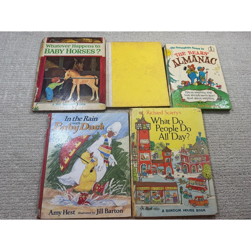 VTG FAIR Childrens Book Lot 60s 70s Richard Scarry Berenstain Bears Tiger Flower